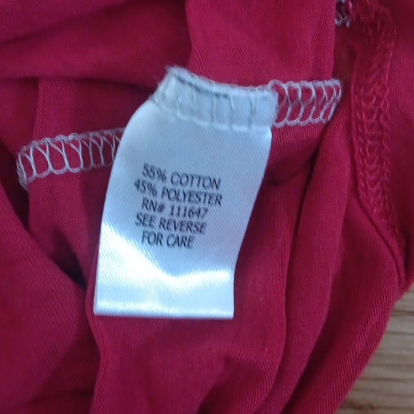 Fifth Sun Women's XL Holiday Santa Tee-Shirt Red Gray Long Sleeve - Picture 8 of 9